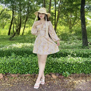 Đầm Ngắn Dáng Xòe A.w.o Tay Phồng Chất Lụa Mango
