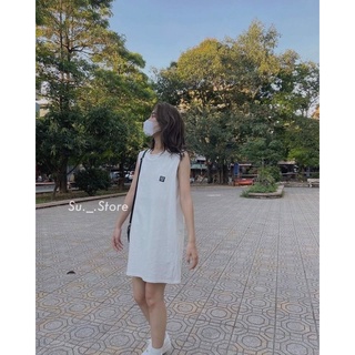 Đầm thun suông tanktop lô gô ngực Ka