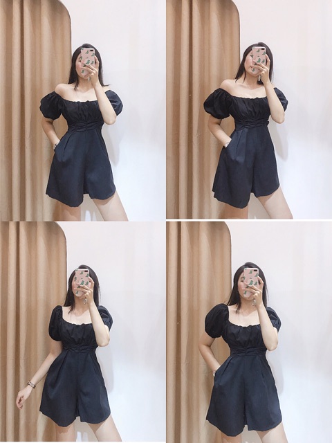 Bộ  Jumpsuit tay bồng nhún ngực[ẢNH THẬT TẠI SHOP]