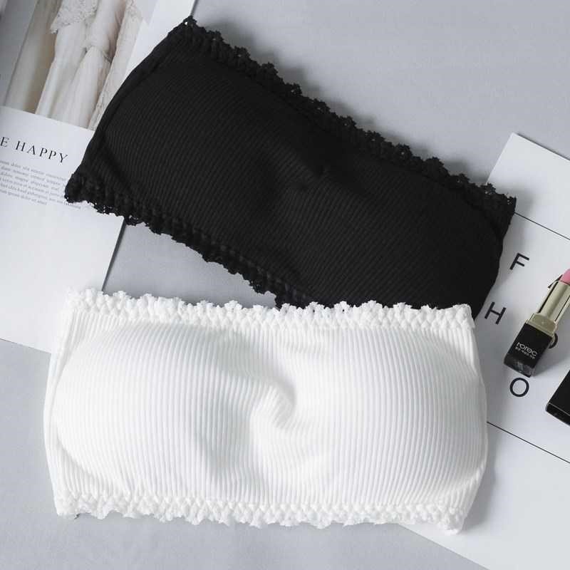 Áo bra lót nữ len tăm dáng quây viền ren k quai cài sau freesize có giãn sexy đệm mỏng tôn ngực YLY24