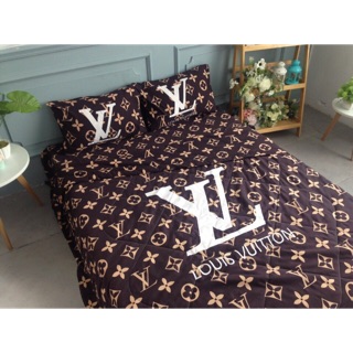 Set Chăn Ga Đũi LV (Ga Gối mỏng + Chăn Hè Trần)-> inbox chọn size