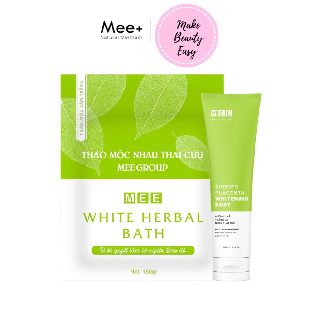 Kem body trắng da nhau thai cừu Mee Natural, nâng tone dưỡng da cấp ẩm 162g