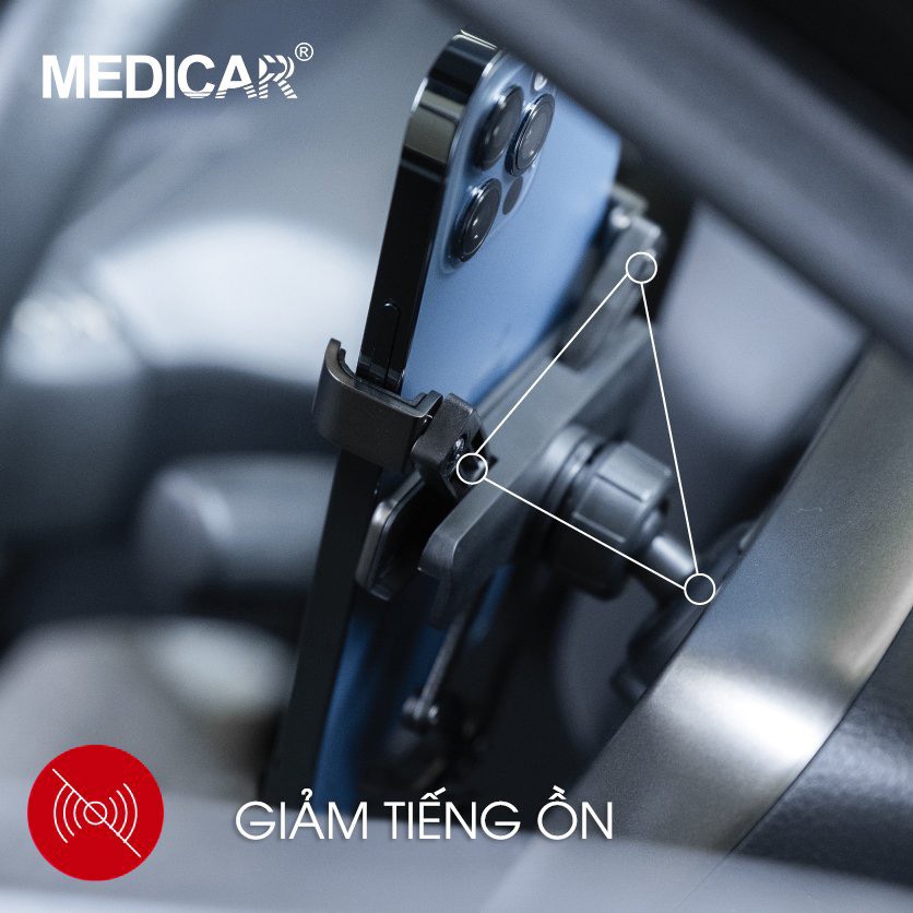 Giá đỡ điện thoại ô tô chống rung MEDICAR V1, kẹp điện thoại khe gió xe hơi cứng cáp, thao tác 1 tay
