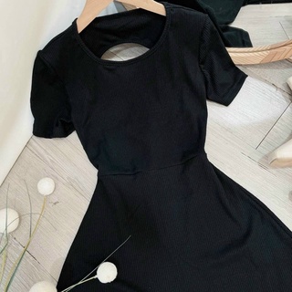ĐẦM MIDI ĐEN CUTOUT LƯNG - KÈM VIDEO