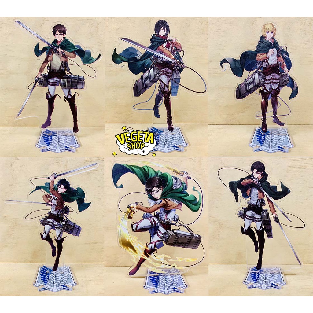 Mô Hình Tượng Standee Acrylic Mica 2 mặt - Attack On Titan - Eren Mikasa Armin Erwin Levi Hange Bertolt Annie Reiner AOT