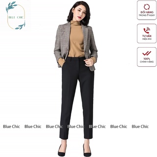 Quần tây nữ Blue Chic lưng cạp cao đồ âu công sở đi học đẹp form dáng chuẩn màu đen