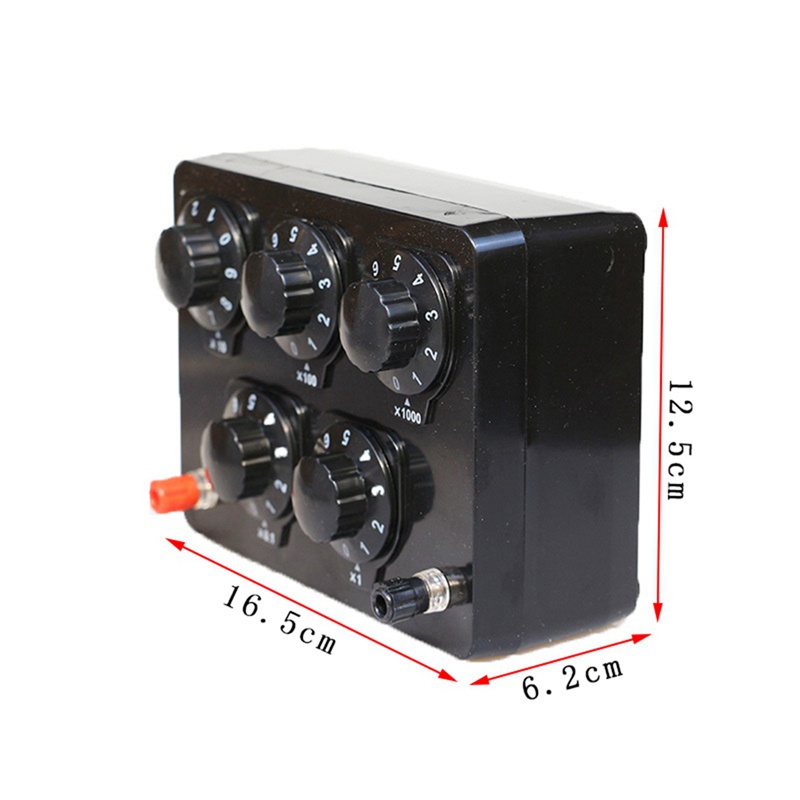 Hộp Điện Trở Kháng Điện Trở 0-9999.9 Ohm Màu Đen Cho Thiết Bị Thí Nghiệm Vật Lý