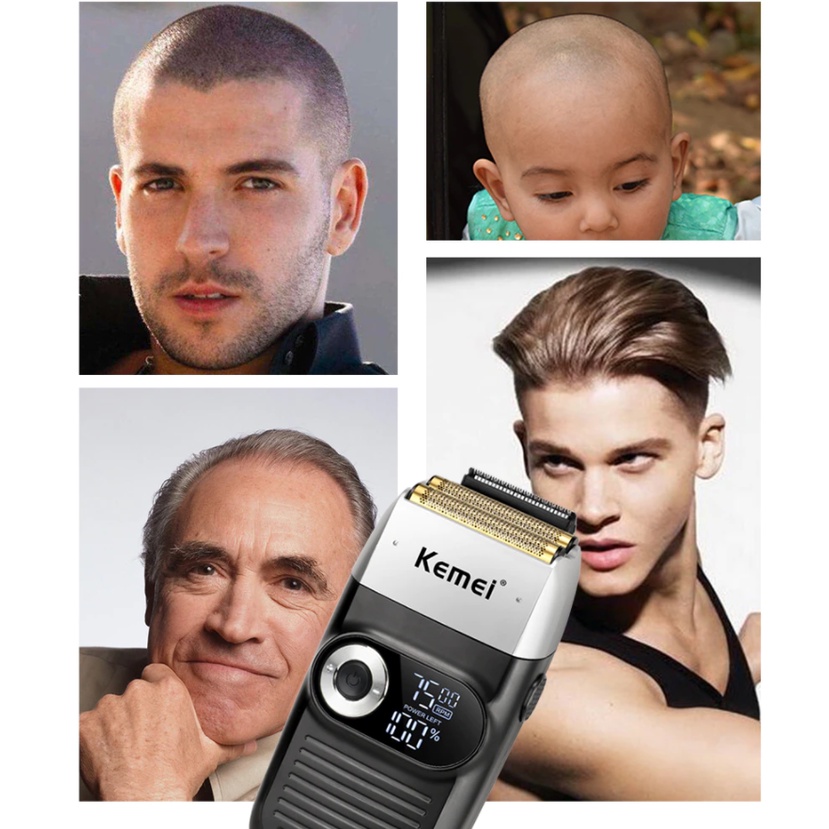 Máy Cạo Râu Khô Kemei Km 2026 - Siêu Sát Siêu Trắng - Màn Hình LCD Sang Trọng - Tặng Kèm Lưỡi Dao Phụ - Bảo Hành 12T