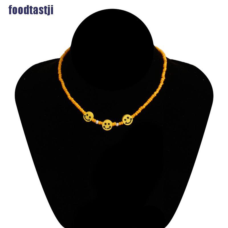 Vòng Cổ Choker Hình Mặt Cười Nhiều Màu Phong Cách Bohemian Thời Trang Mùa Hè