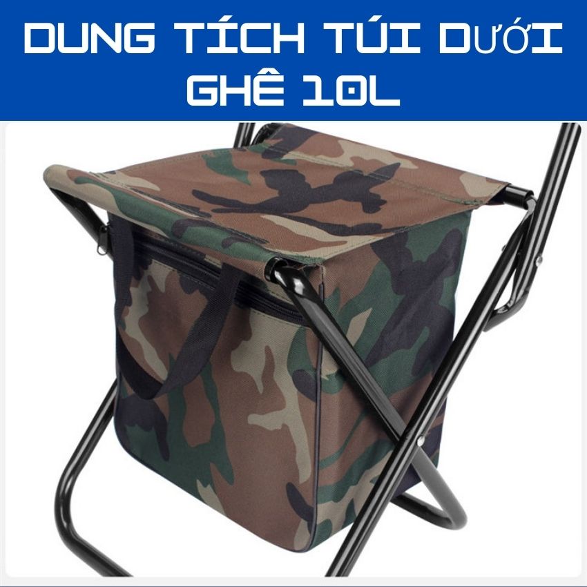 Ghế Xếp Du Lịch Gấp Gọn Đi Dã ngoại Cắm Trại Ngồi Câu Cá Khung Thép Chịu Lực 260 Kg VIE.PRO-G8