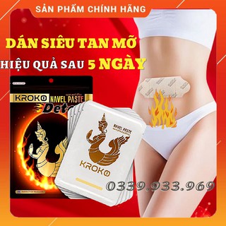 5 Miếng Dán Tan Mỡ Bụng Thái Lan Kroko Detox Navel Paste - Giảm Mỡ Bụng, Đùi, Bắp Tay, Bắp Chân