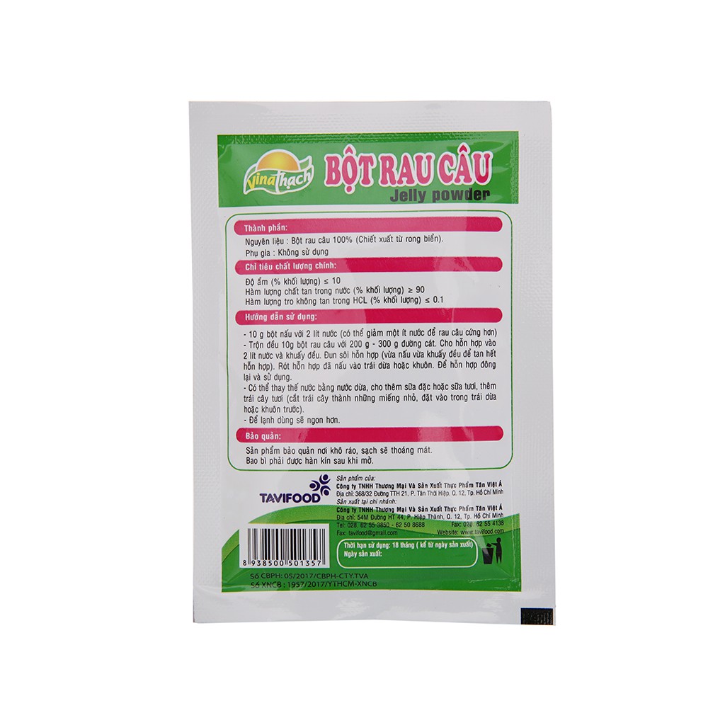 Bột rau câu dẻo VinaThạch gói 10g