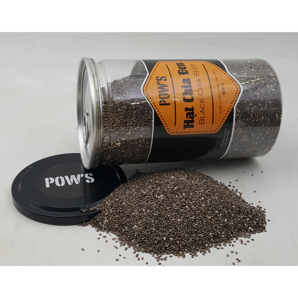 Hạt Chia đen Organic hiệu Pow's . Khối lượng 500gr