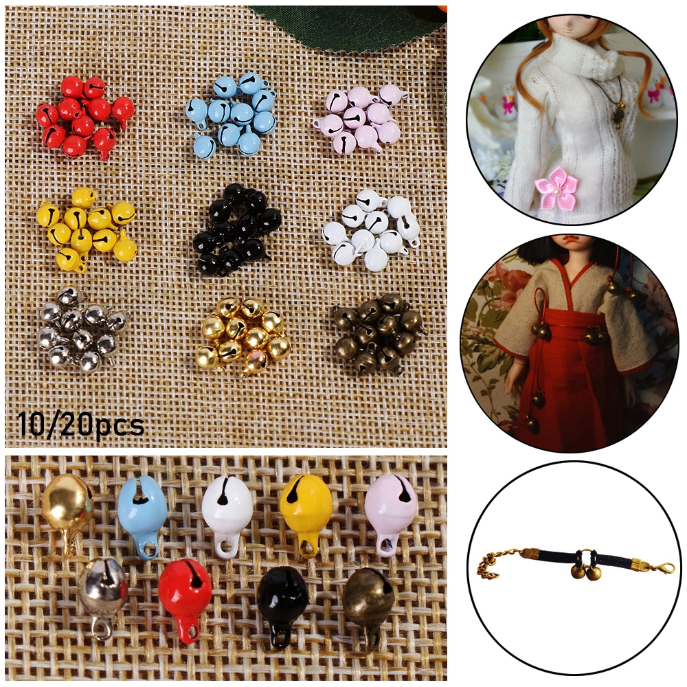 ROW 10/20pcs 5mm Dollhouse 1/6 Doll Clothes Ultra-small Necklace Decoration Mini Bell