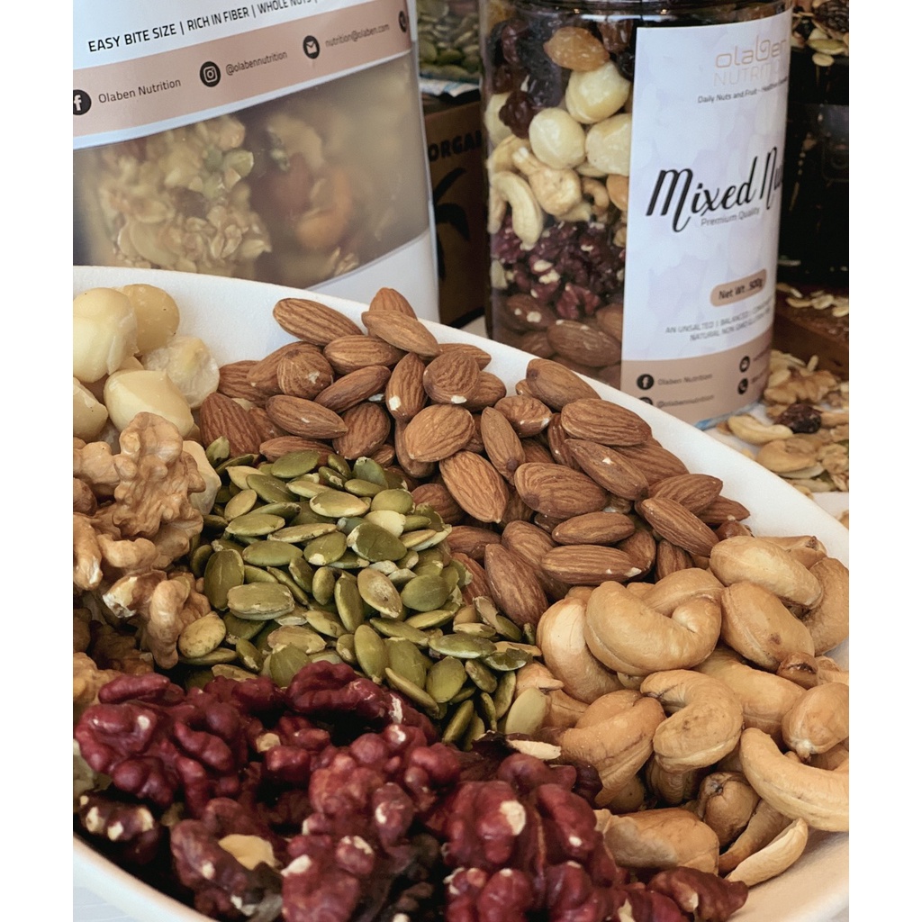 [Mã GROSALE giảm 10% đơn 150K] Olaben Nutrition Mixed Nuts 500g - Hạt dinh dưỡng tổng hợp - Ăn kiêng và tốt cho sức khoẻ