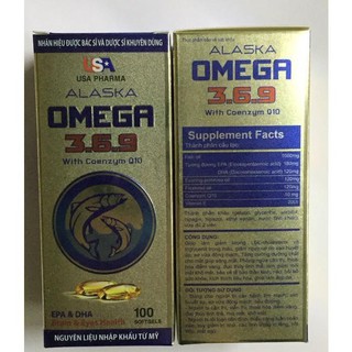 Dầu Cá Alaska Omega 3.6.9 Hộp 100 viên - Bổ Não, Tăng Cường Thị Lực, Giảm Nguy Cơ Mắc Bệnh Tim Mạch