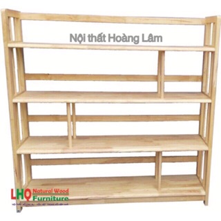 [Mã LIFEBKA5 giảm 10% tối đa 1 Triệu đơn 500k] Kệ sách 1,2m , 4 tầng gỗ cao su tự nhiên