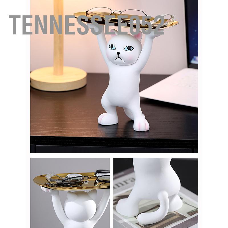 [Hàng HOT] Khay Đựng đồ / Chìa Khóa / Bút để bàn Hình mèo Dễ thương bằng  nhựa trang trí Phòng khách Văn phòng【Tennessee052】