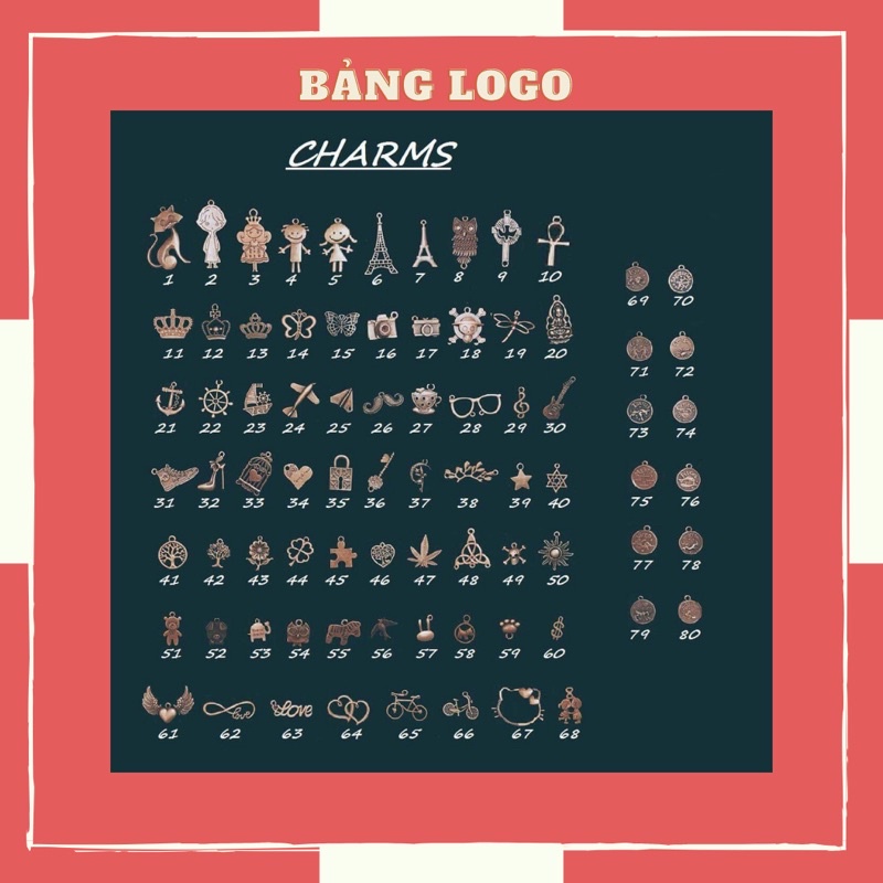 Icon logo đồng, charm icon, charm