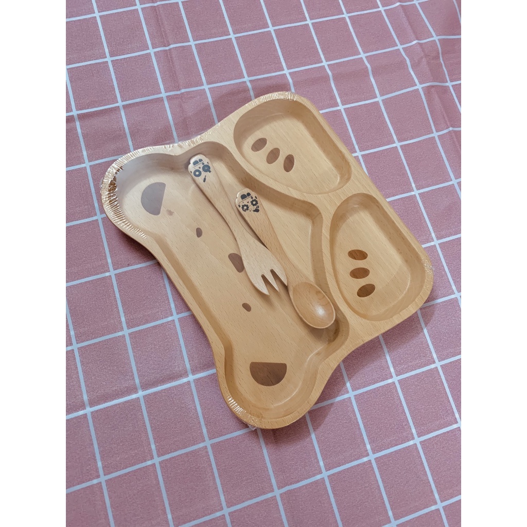 Khay ăn dặm cho bé bằng chất liệu gỗ cao cấp Trường Sơn - an toàn khi sử dụng