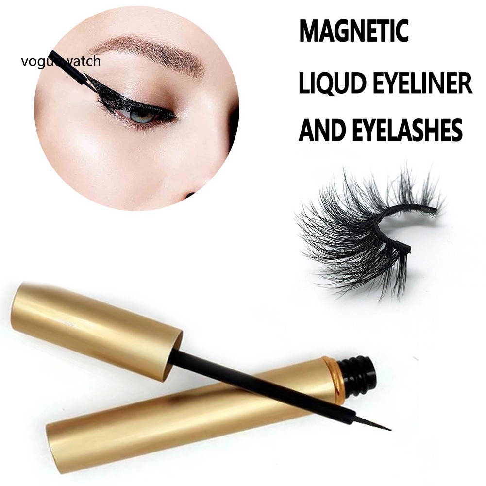 Vgwt _Magnetic Liquid Eyeliner Fake Eyelashes Set Waterproof Long Lasting Cosmetic