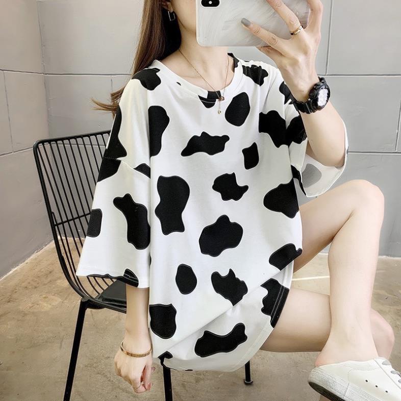 áo thun nam nữ họa tiết bò sữa, cam kết vải xịn