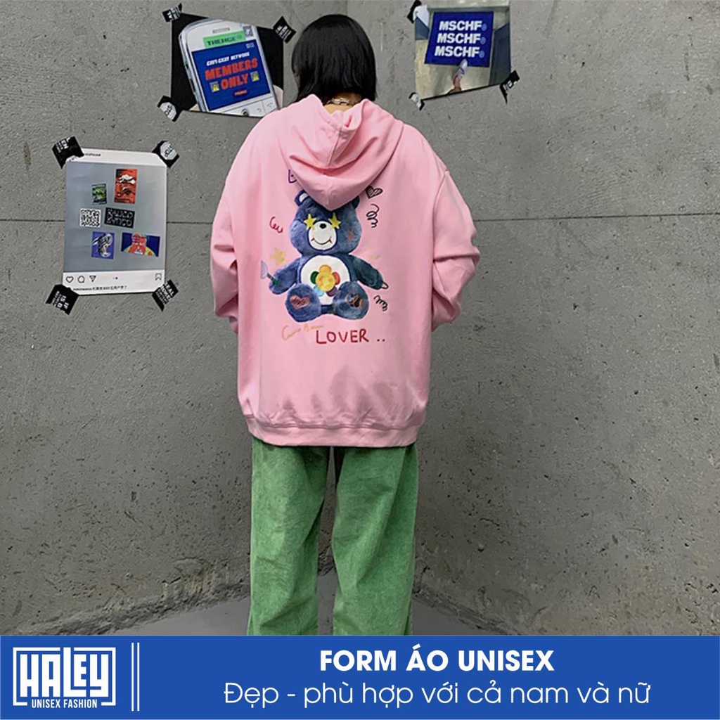 Áo Hoodie HALEY Nam Nữ Unisex mã HD54 GẤU TÍM có mũ Phong Cách Hàn Quốc Cá Tính, Chất Nỉ Bông Đẹp