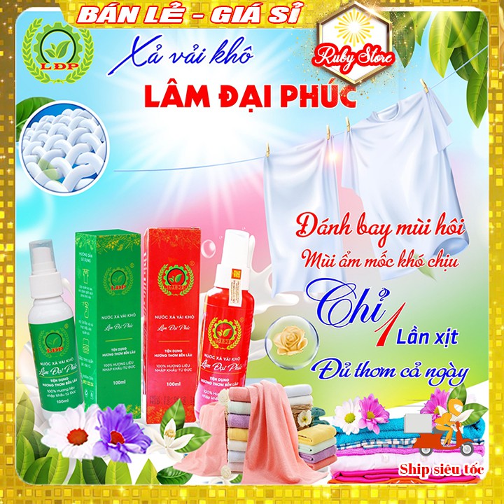 {RẺ - SẬP - SÀN}Combo sỉ Xả vải khô, Mua 10 tặng 1 Xịt thơm quần áo Lâm đại phúc, hương thơm bền l