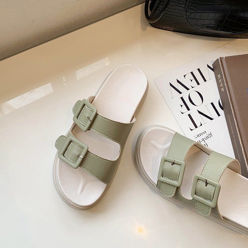 Dép Quai Ngang Đế Dày Chống Trượt Thiết Kế Mới Thời Trang Mùa Hè Cho Nữ