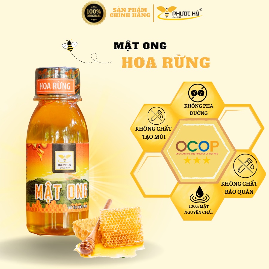Mật ong Gia Lai hoa rừng nguyên chất thiên nhiên OCOP nguồn gốc xuất xứ rõ ràng uy tín 100ml