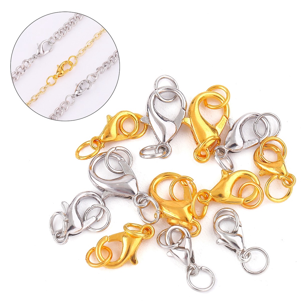 Set 10 móc cài tôm hùm Beadia có khoen làm đồ trang sức DIY