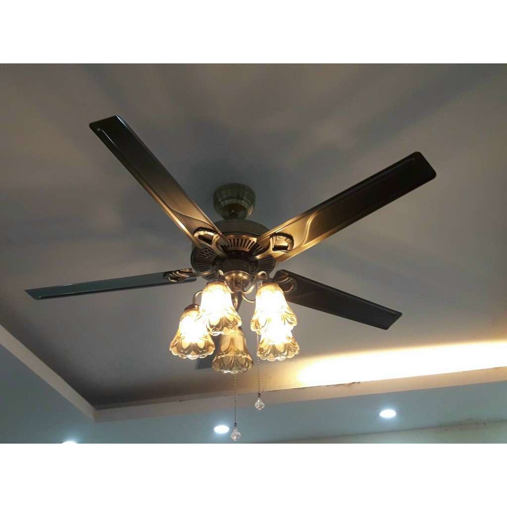 Quạt Trần 5 Bóng Hiện Đại công suất 90w, cho phòng khách, phòng ăn, nhà hàng khách sạn