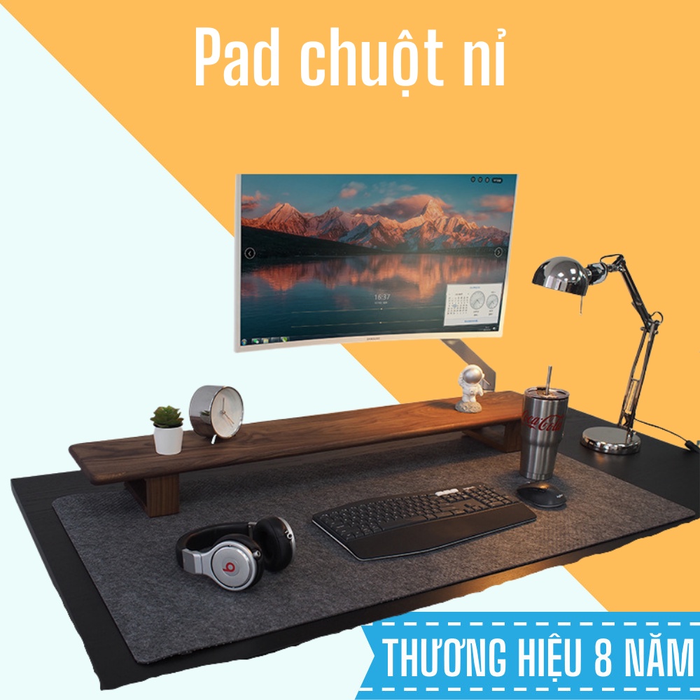 Pad chuột nỉ màu xám đen độ dày 3mm