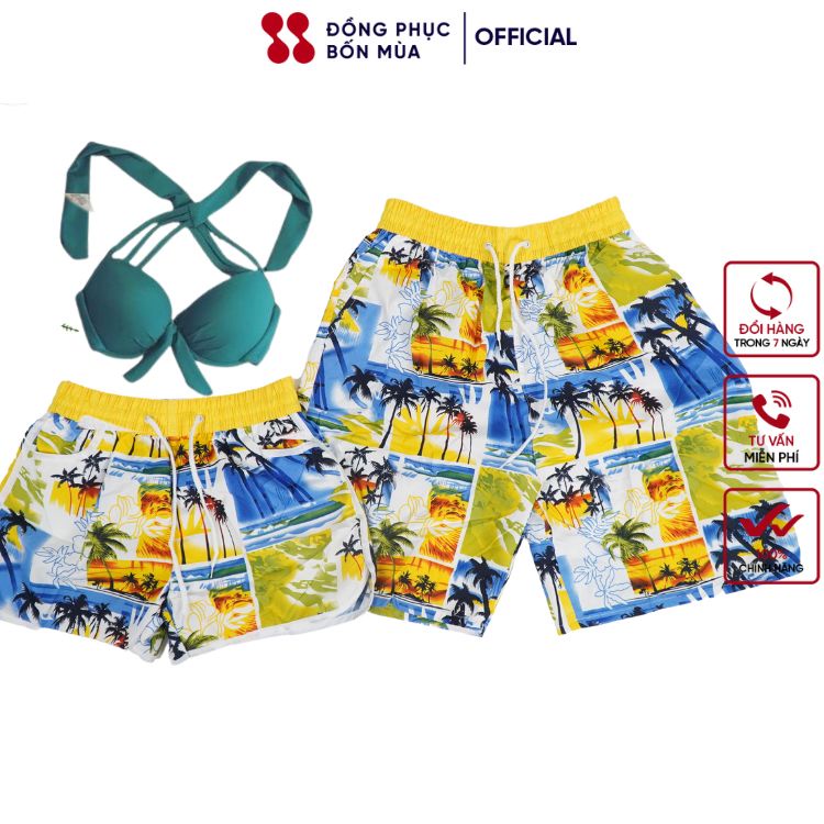 Quần đi biển thương hiệu Đồng Phục Bốn Mùa cao cấp nhiều hoạ tiết đẹp sẵn hàng kèm video