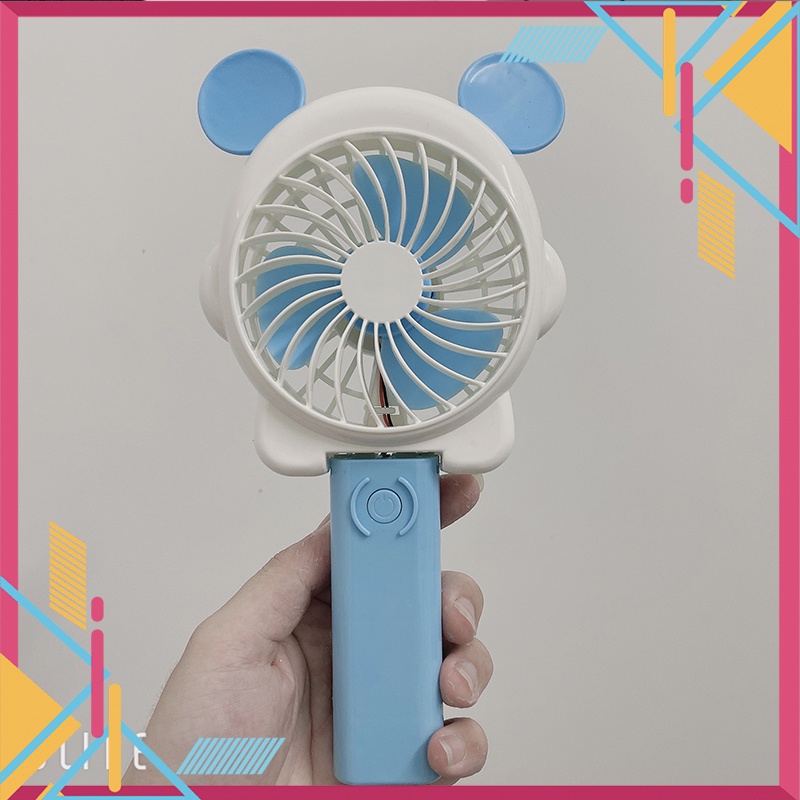 Quạt Tai Thỏ cute Cầm Tay Tích Điện