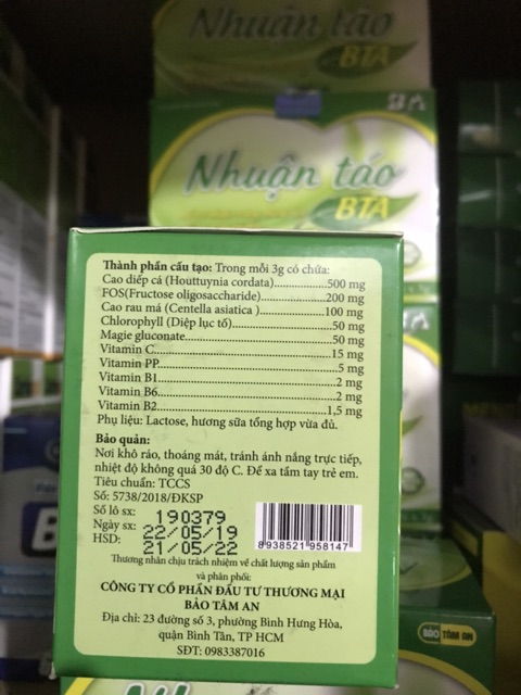 Nhuận Táo BTA- Hỗ trợ nhuận tràng, giảm táo bón ở trẻ hộp 20 gói