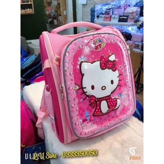 [ CAO CẤP ] Balo Chống Gù Hello Kitty Hồng đậm Siêu Xinh Cho Bé