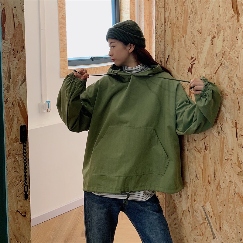 SUXI Áo Hoodie Thể Thao Màu Sắc Đơn Giản Dáng Suông Dễ Phối Đồ Thời Trang Xuân Thu Phong Cách Hàn Quốc Cho Nữ