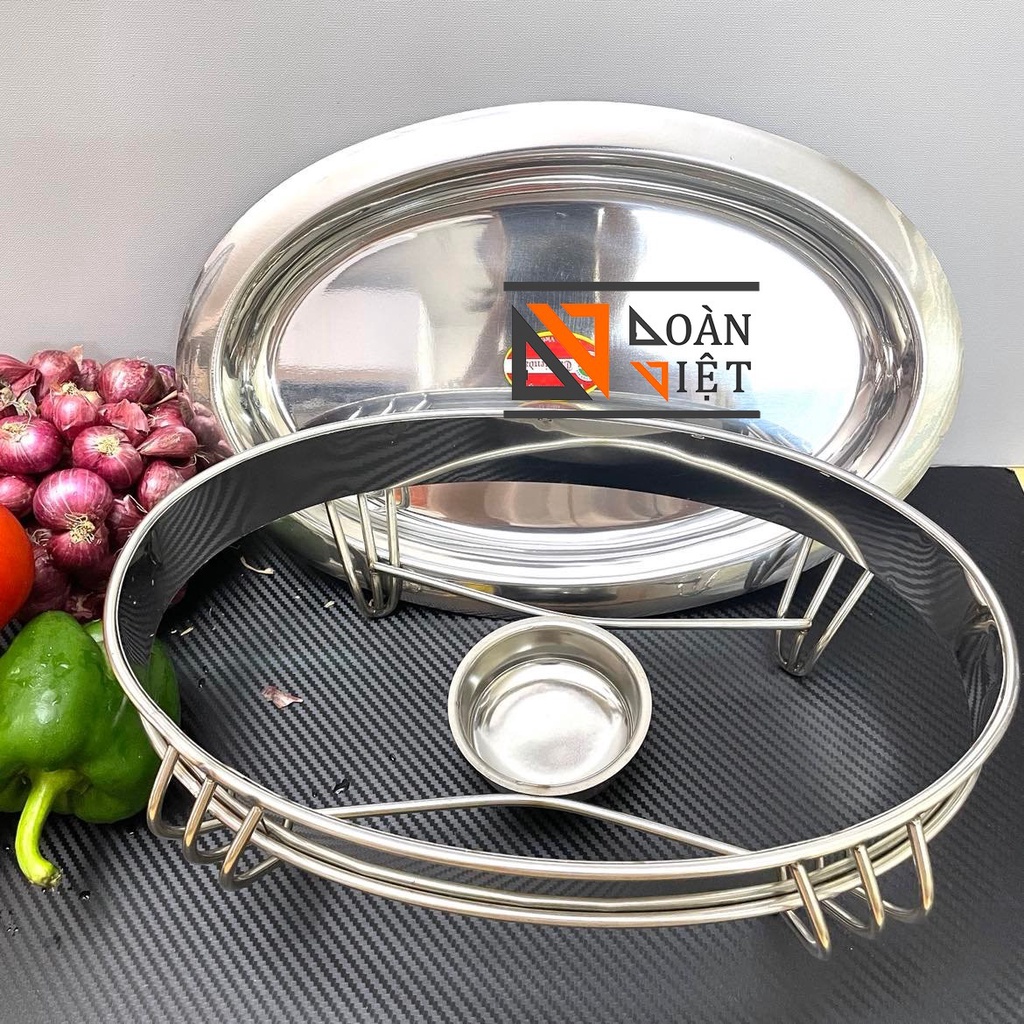 Dĩa Hột Xoài Inox Cao Cấp Làm Bò Né, Bò Xào Bông Thiên Lý,Mực Né ...Kèm Bếp Cồn Inox Cao Cấp- Dụng Cụ Nhà Bếp, Nấu ăn