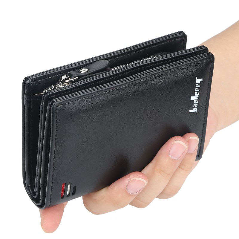 Baellerry D3216 Men's New Zipper Short Wallet Multi-Card Fashion Vertical Mini Coin Purse