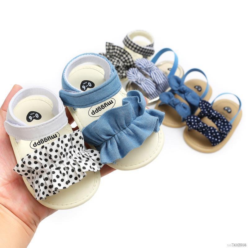 Sandal đính nơ đế mềm chống trượt kiểu dáng thời trang cho bé