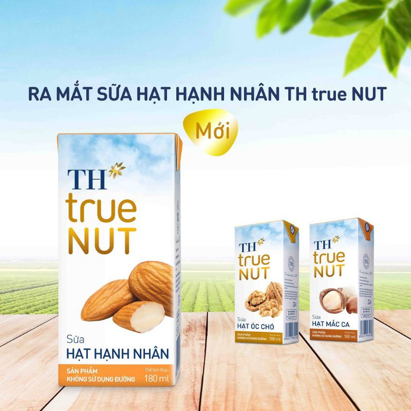 6 lốc sữa hạt TH true milk 180ml * 24 hộp ( Óc chó / Mac ca / Hạnh nhân / Hạt nghệ / Hạt Gấc / Gạo lứt đỏ)