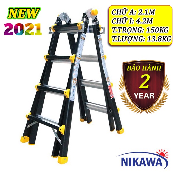 Thang nhôm gấp rút đa năng Nikawa NKB-44 NEW 2021 ( BẢO HÀNH 2 NĂM)