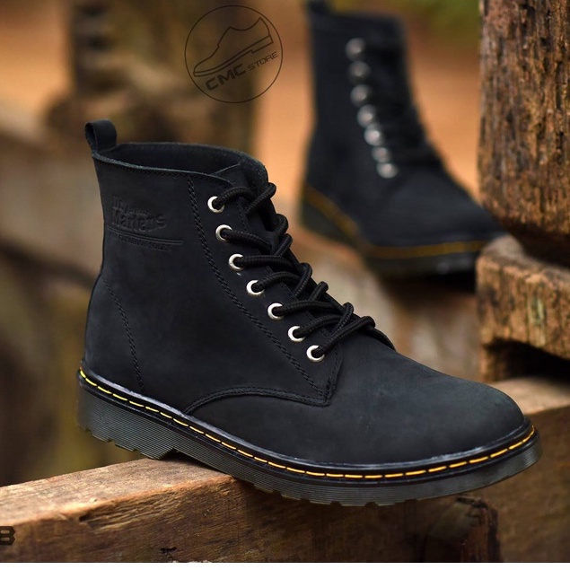 Giày Boots Nam Cổ Cao Da Bò đế khâu, bốt nam drmartin