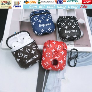 【Có hàng sẵn】Túi da đựng tai nghe Bluetooth  Supreme Earphone Accessories