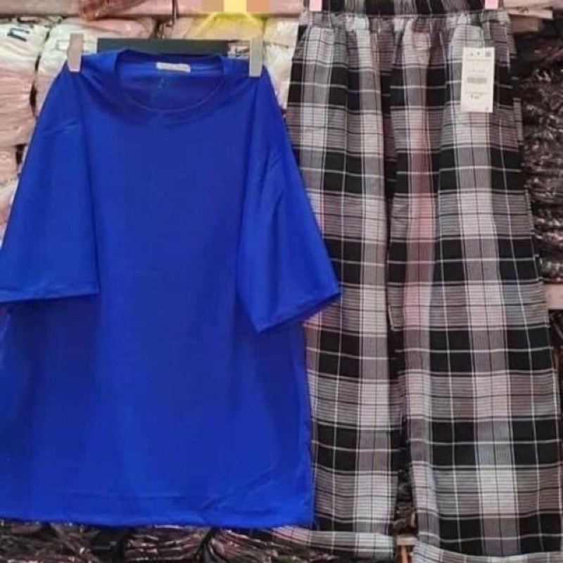 Sét Áo Thun + Quần Kẻ Xuông