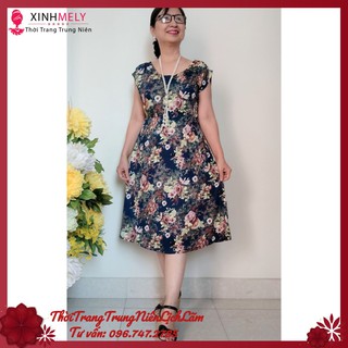 (TRANG NHÃ) Váy Đầm Trung Niên Thun Eo (48KG - 68KG) THANH LỊCH