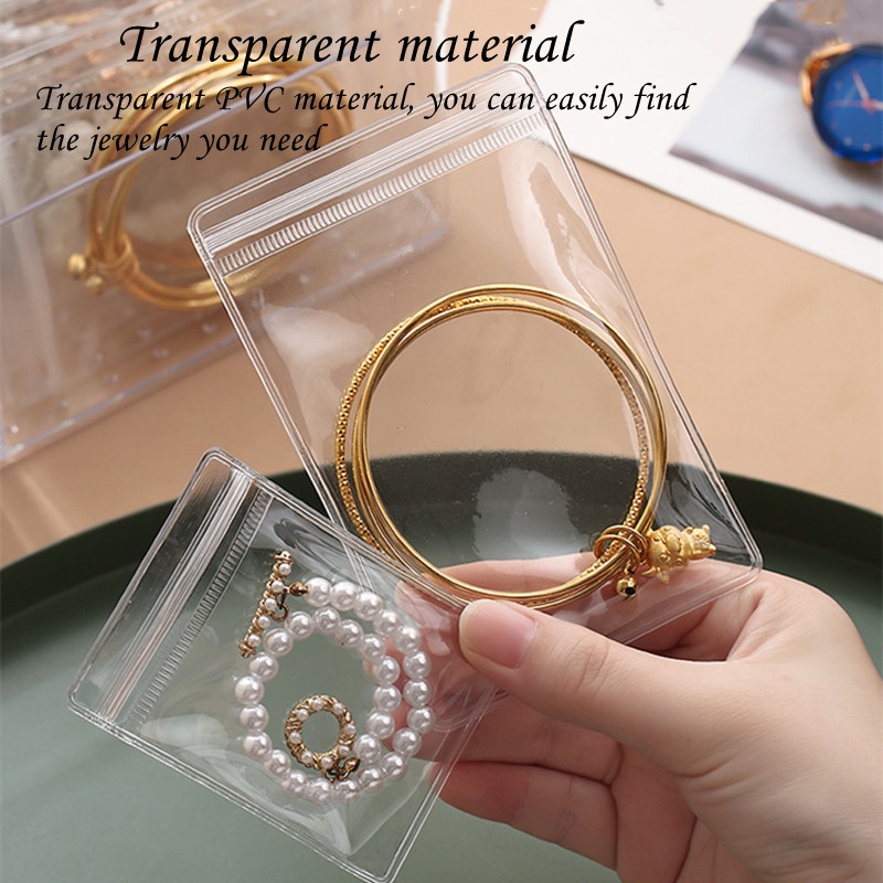 Hộp đựng trang sức hộp đựng trang sức  Chống Oxy Hóa Túi Đựng Trang Sức Trong Suốt Cỡ Lớn Chống Bụi Tiện Lợi