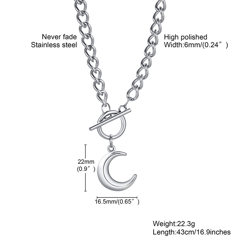 Vnox vòng cổ Mặt Trăng Khuyết Phong Cách Boho Thời Trang