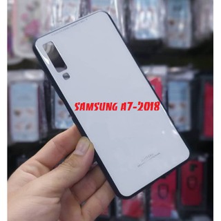 Ốp Lưng Kính Cường Lực Cho SS Galaxy A7 2018 Viền Nhựa Dẻo